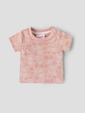 Popees Baby Girl Cotton T-Shirt – Peach Doodle Print |Newborn to 9 M