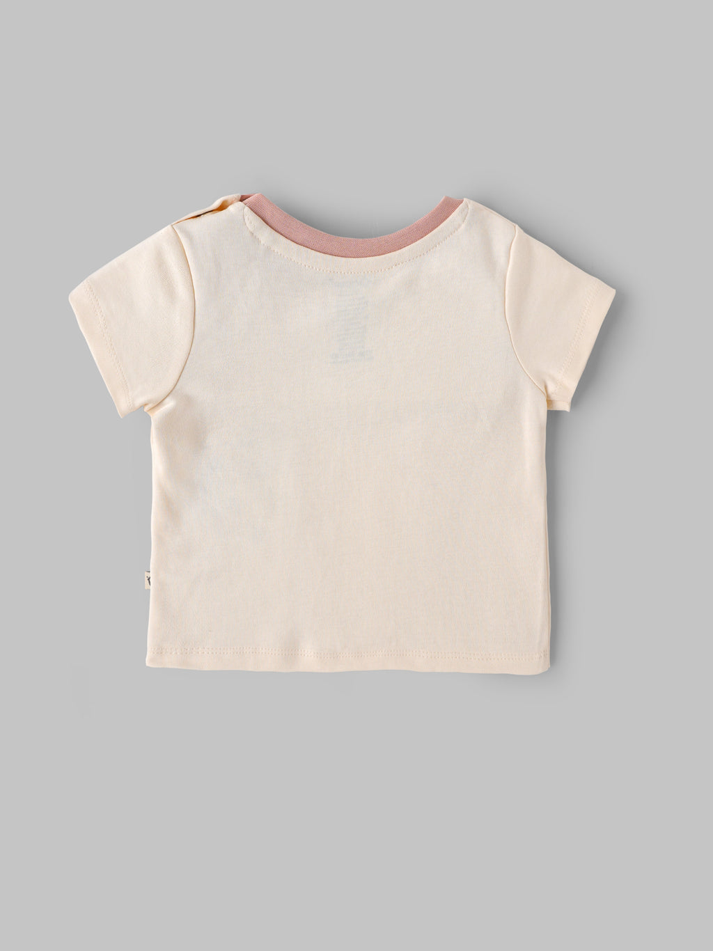 Popees Baby Girls Cream Cotton “Let’s Play” Graphic T-Shirt |Contrast Neck, Sizes NB–9M