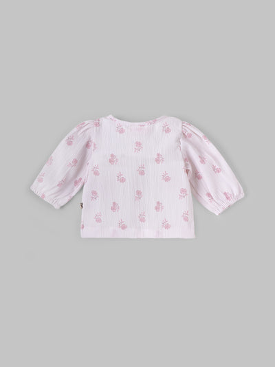 Popees Cute and Comfortable Front Open Top (0-9 Months) for New Born Girls