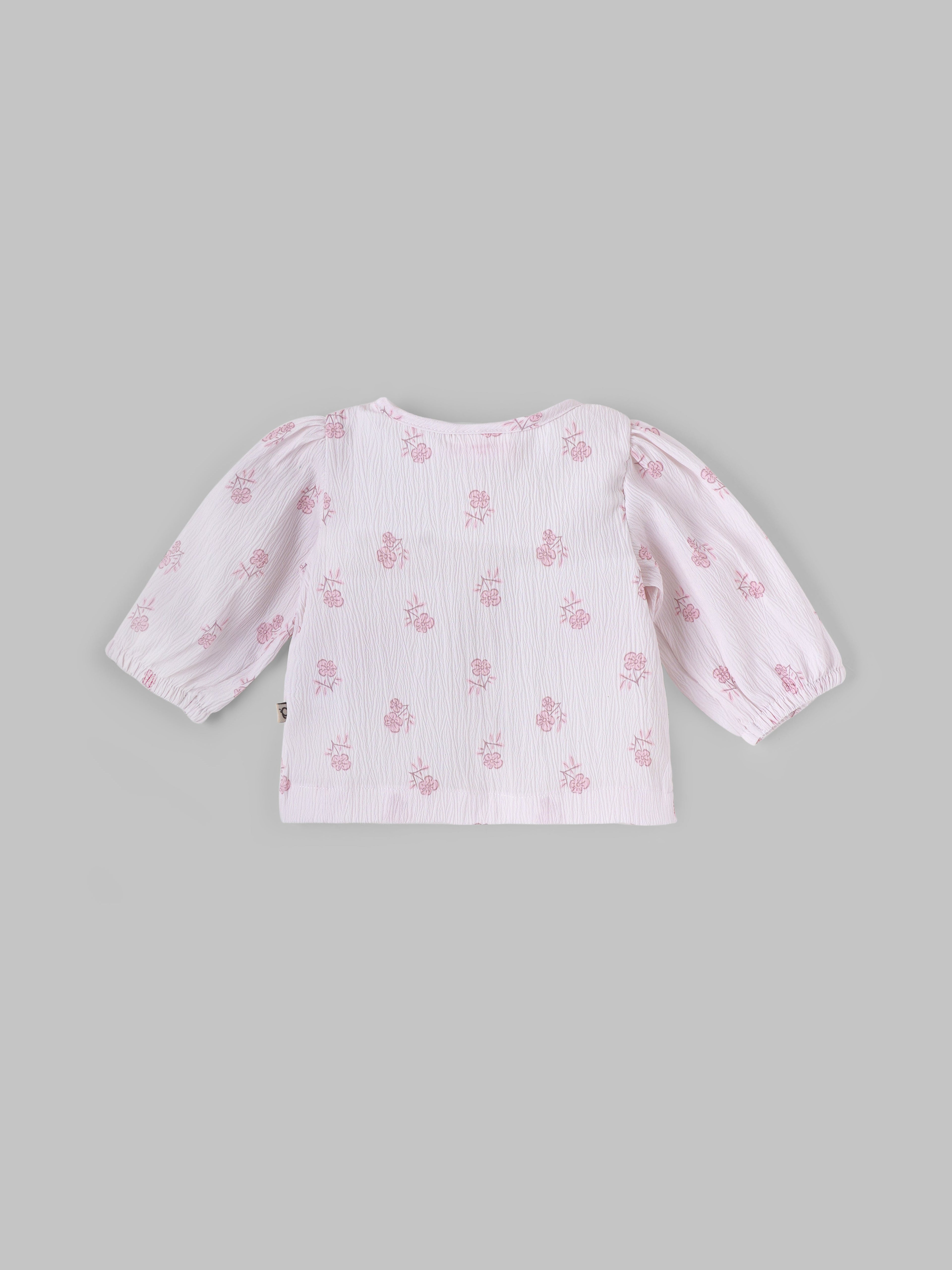 Popees Baby Girls Half Sleeves Cotton Top| White| Newborn To 9 Months