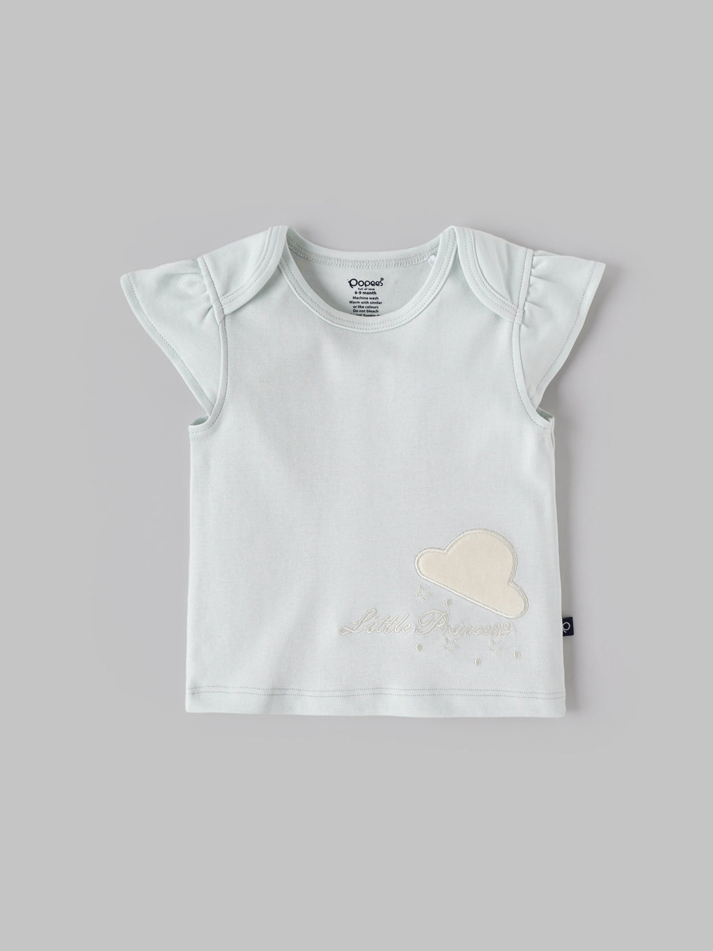 Popees Baby Girl Cotton T-Shirt with Heart Applique |Newborn to 9 M
