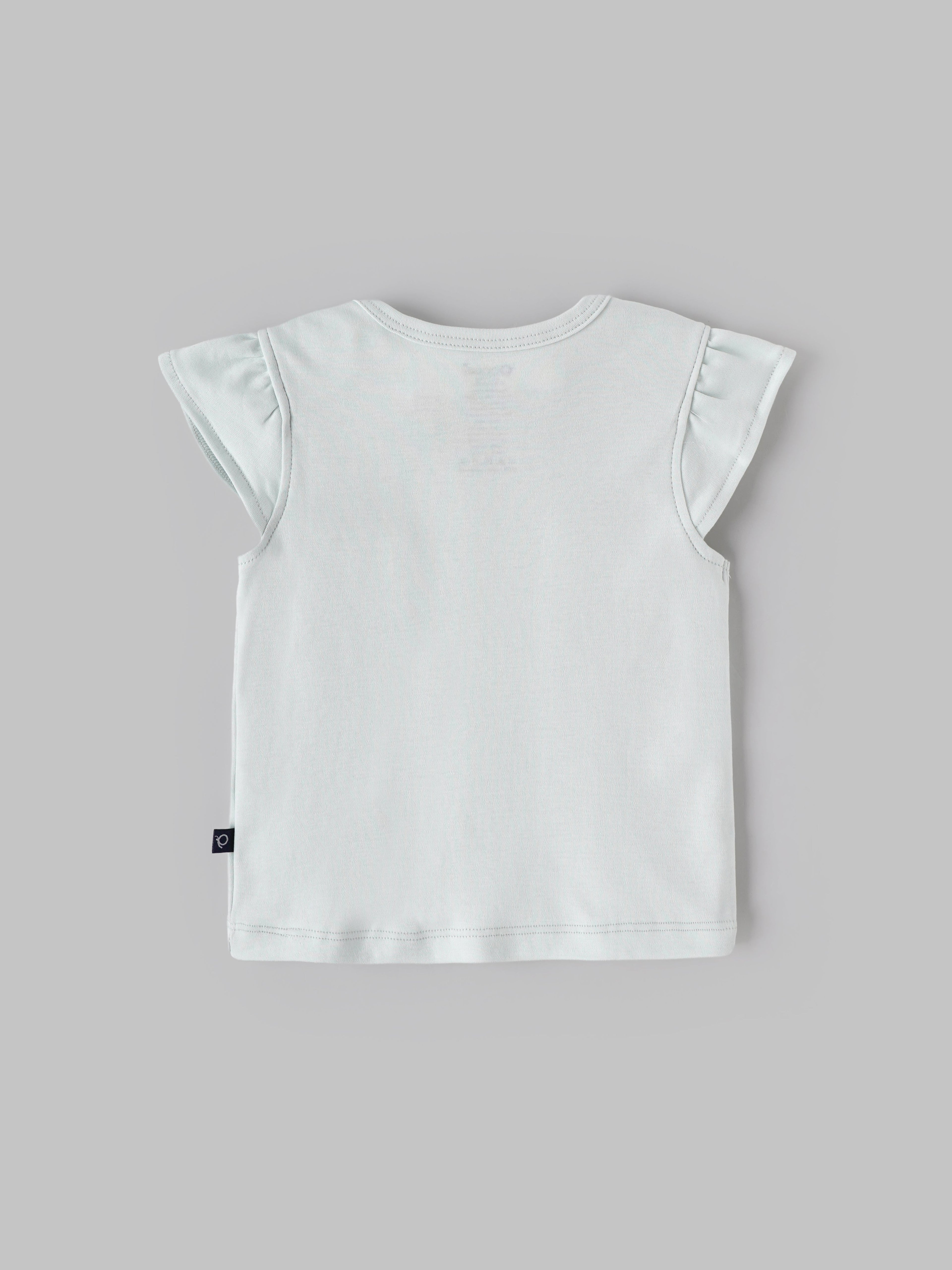 Popees Baby Girl Cotton T-Shirt with Heart Applique |Newborn to 9 M