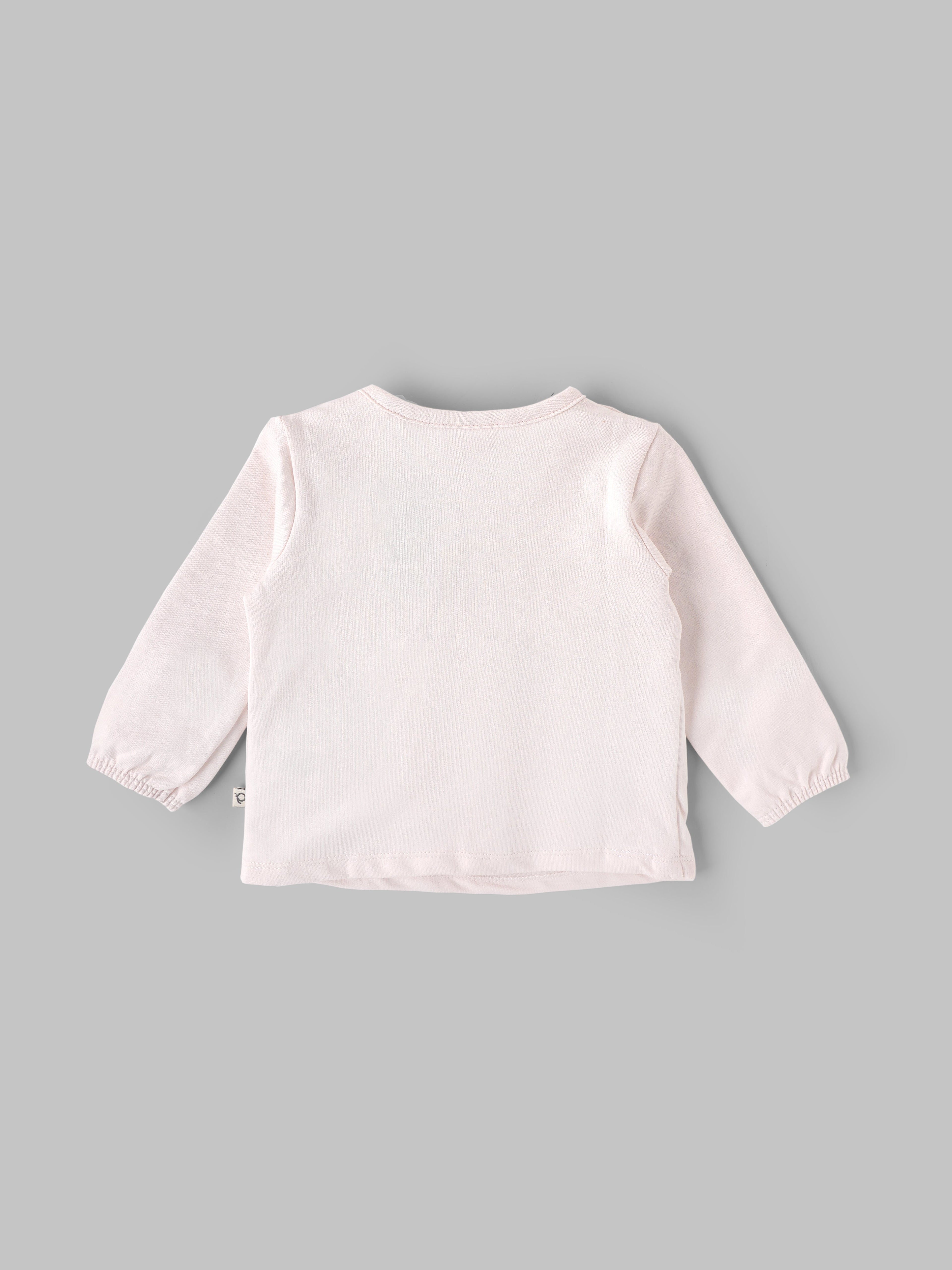 Popees Baby Girls Strawberry Print Full Sleeve Top| Pink| Newborn to 9 Months