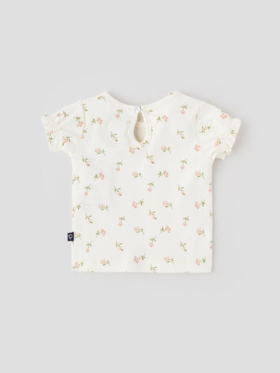 Popees Cotton Floral Print Top – Soft & Breathable, Half Sleeves (0–9 Months) for Baby Girls