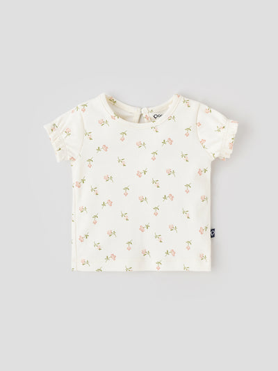 Popees Cotton Floral Print Top – Soft & Breathable, Half Sleeves (0–9 Months) for Baby Girls