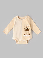 Popees soft Cotton Full Sleeve Bodysuit | Giraffe “So Cute” Print | Tiny Baby–9 Months