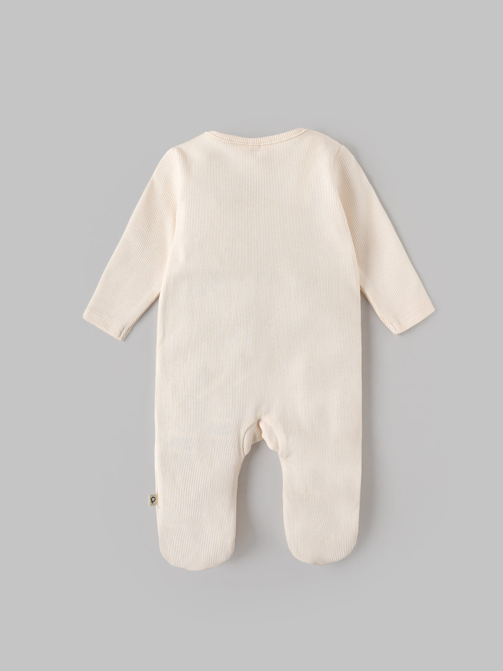 Popees Baby Unisex Cream Ribbed Sleepsuit Set with Rainbow Print, Matching Knotted Cap & Mittens | 0-6 Months