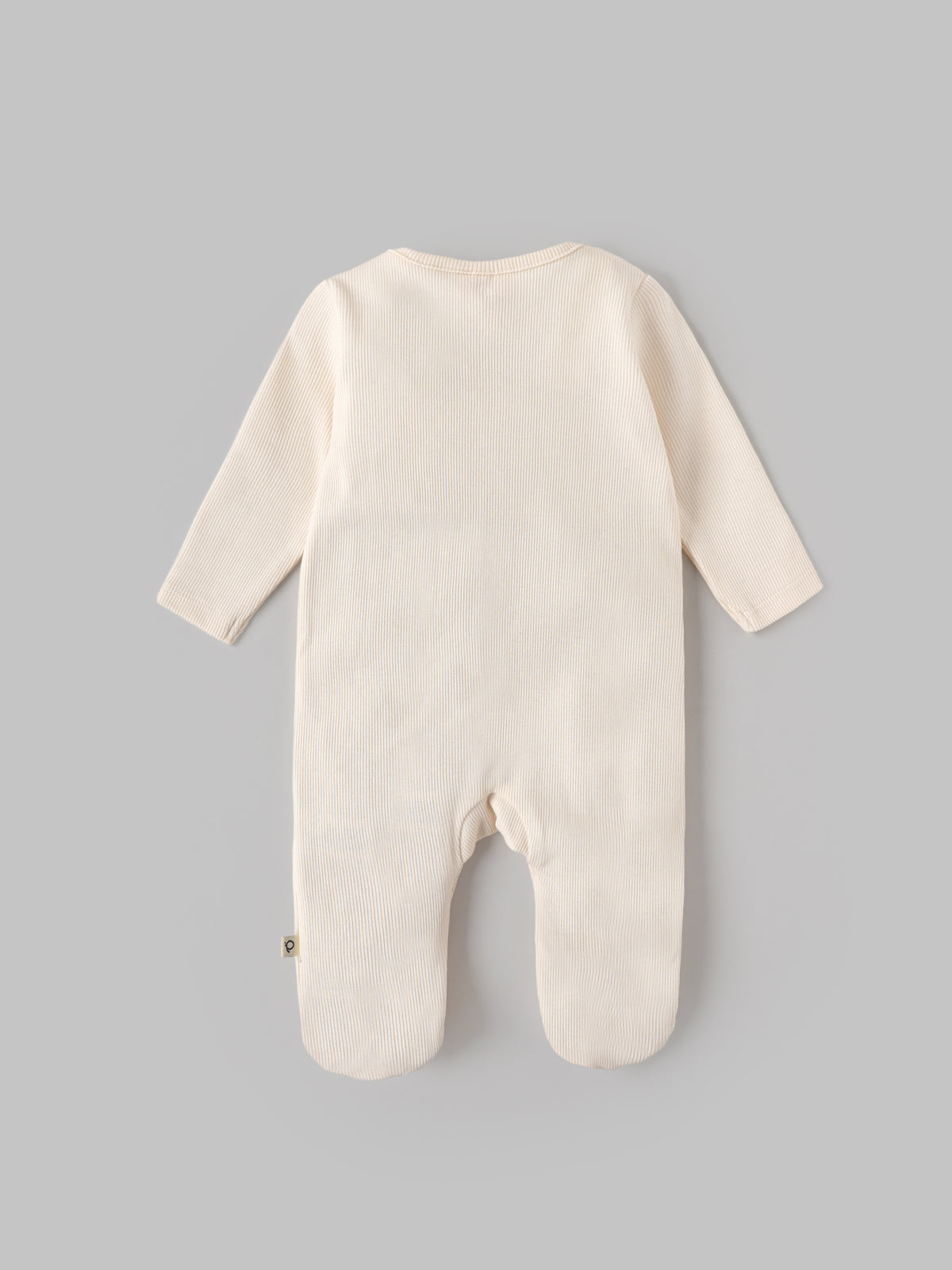Popees Baby Unisex Cream Ribbed Sleepsuit Set with Rainbow Print, Matching Knotted Cap & Mittens | 0-6 Months