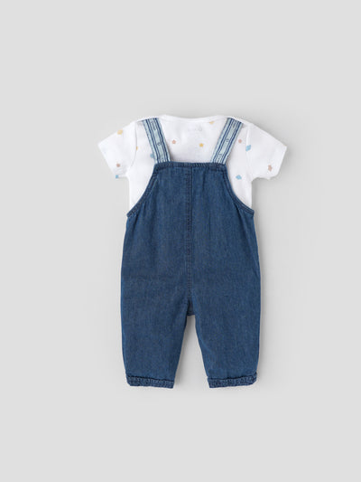 Popees Comfy & Trendy (0–9 Months) Dungaree Set for Newborn Boys