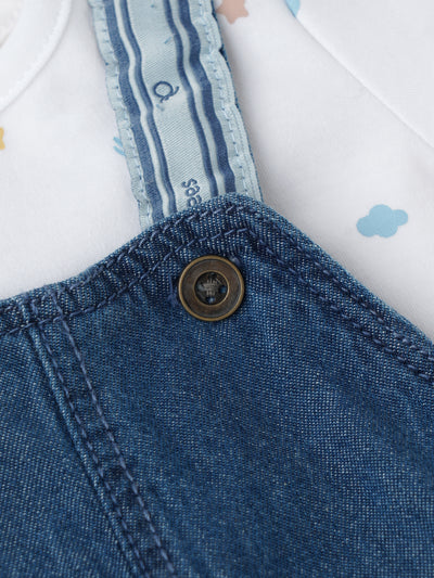 Popees Comfy & Trendy (0–9 Months) Dungaree Set for Newborn Boys