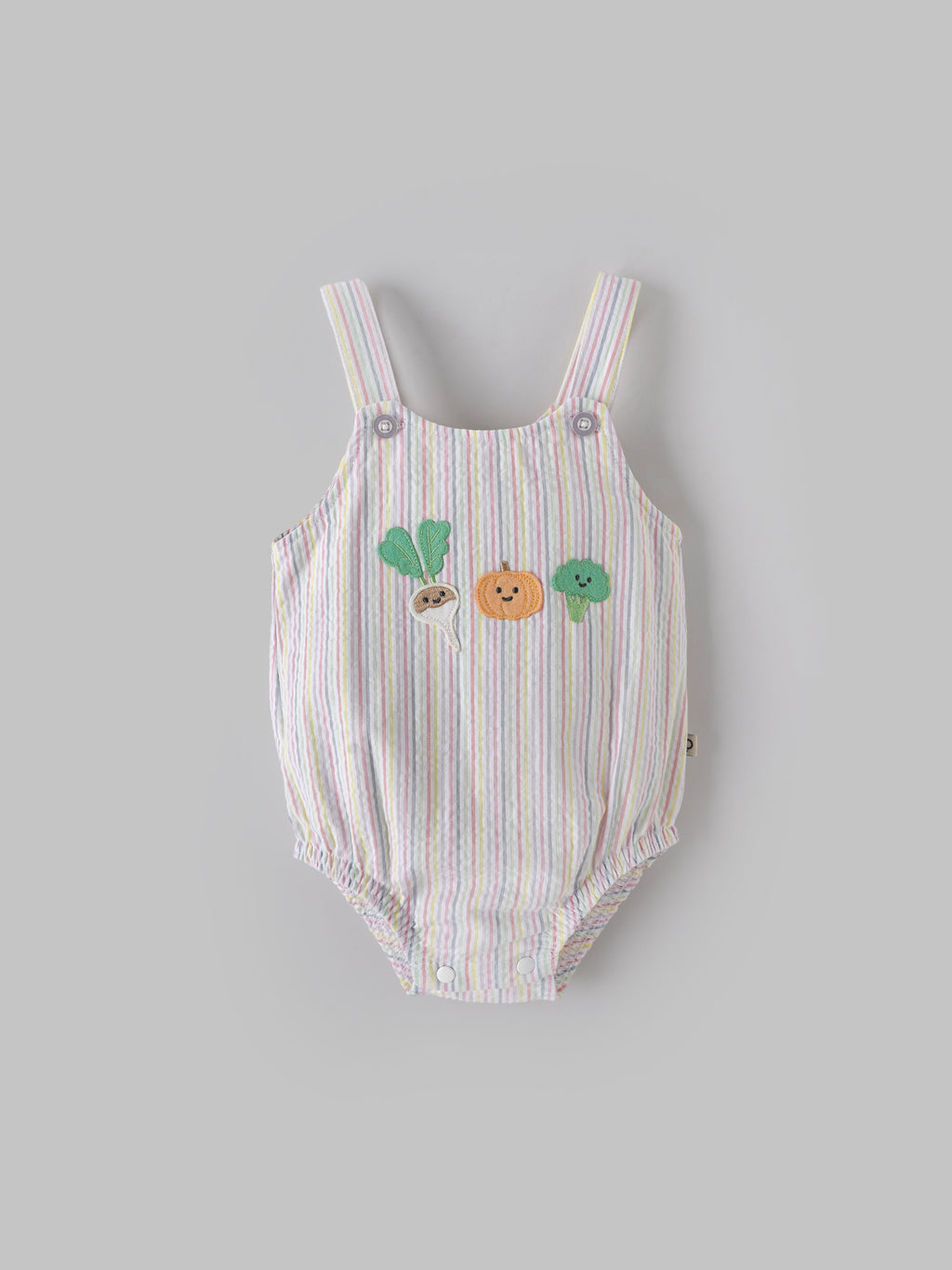 Popees Baby Unisex Striped Dungaree Romper with T-Shirt| Multicolor| Newborn to 12 Months