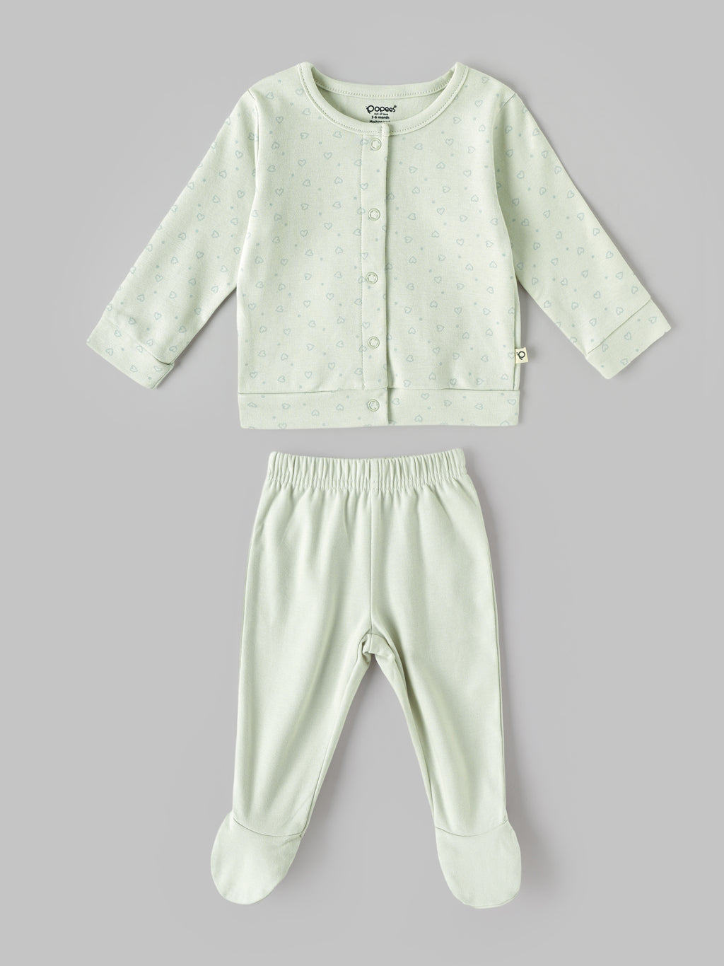 Popees Unisex Newborn Baby Gift Box Set | 100% Cotton Essential Clothing & Accessories Kit | Mint Green |  0-6 Months