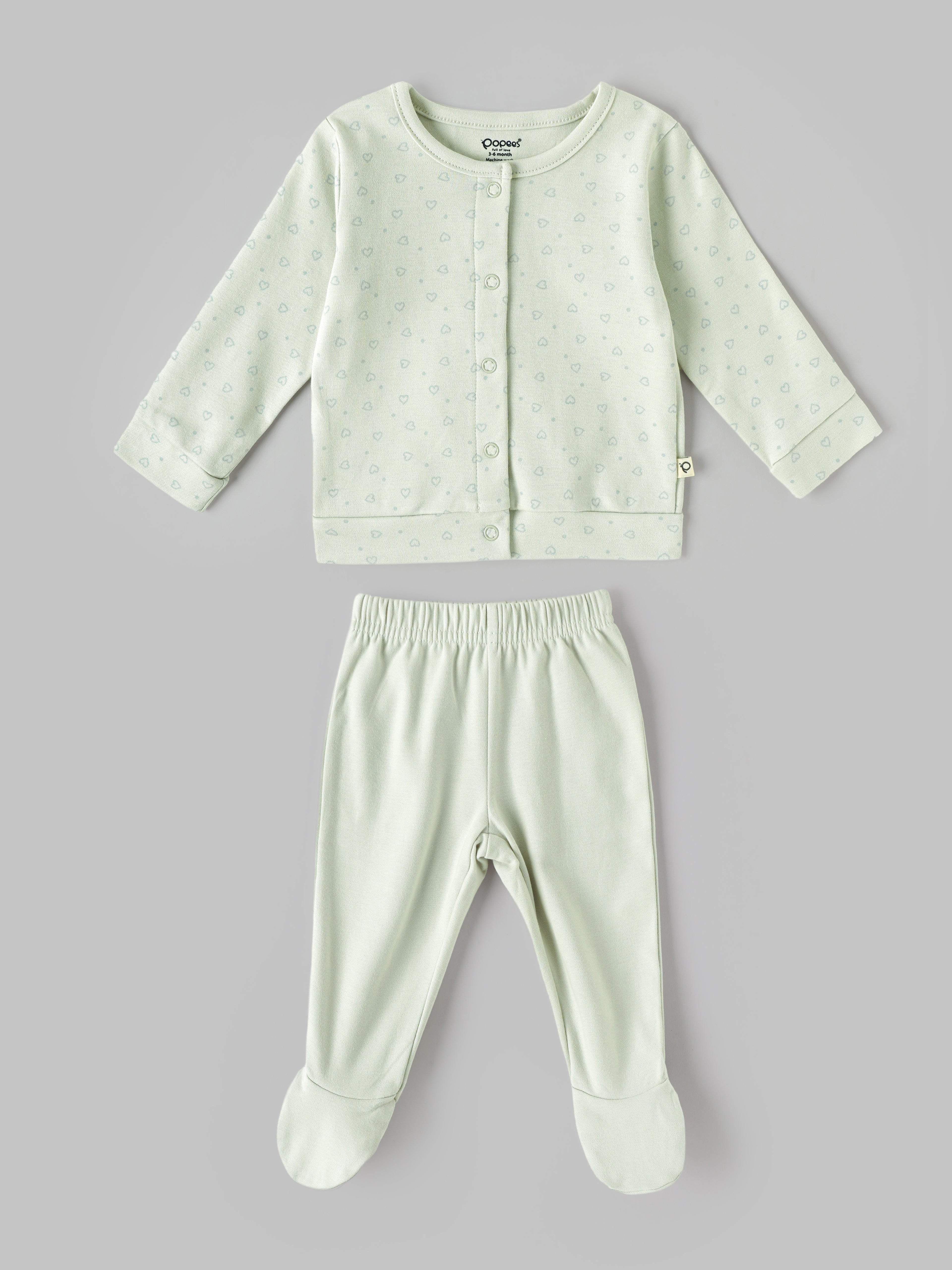 Popees Unisex Newborn Baby Gift Box Set | 100% Cotton Essential Clothing & Accessories Kit | Mint Green |  0-6 Months