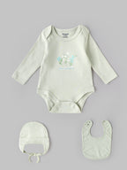 Popees Unisex Newborn Baby Gift Box Set | 8-Piece Premium Cotton Baby Essentials Hamper with Romper, Bodysuit, Blanket & Accessories | 0–6 Months