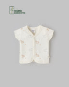 Popees Half Sleeve Front Open Jhabla Top(0-6 Months)for New Babies Made of Organic Bamboo Cotton Fabric