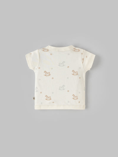 Popees Half Sleeve Front Open Jhabla Top(0-6 Months)for New Babies Made of Organic Bamboo Cotton Fabric