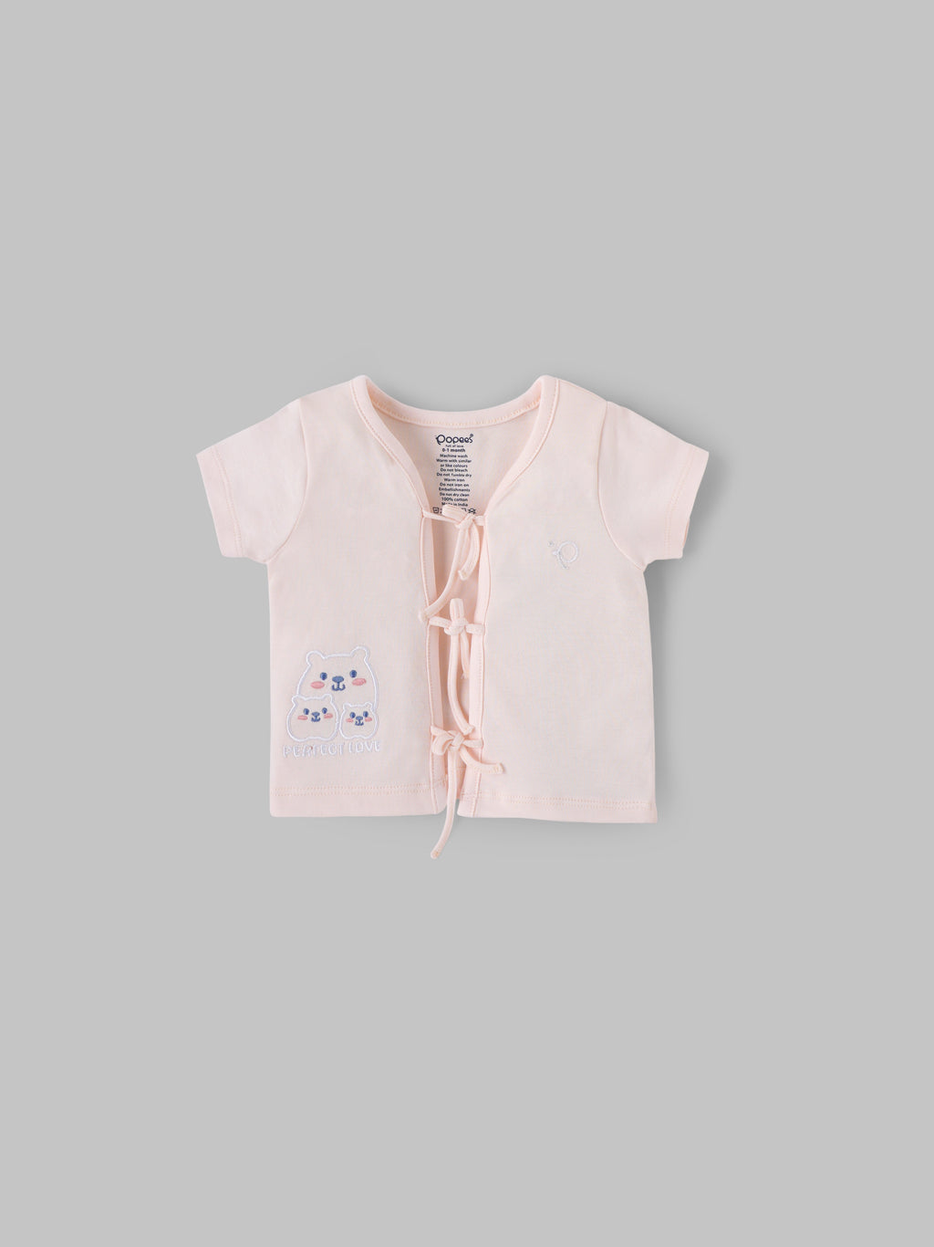 Popees Printed Front Open Half Sleeve Jhabla (0–6 Months) for Babies