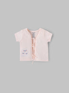 Popees Printed Front Open Half Sleeve Jhabla (0–6 Months) for Babies