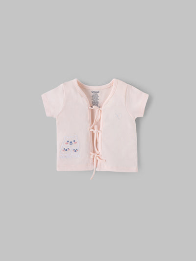 Popees Printed Front Open Half Sleeve Jhabla (0–6 Months) for Babies