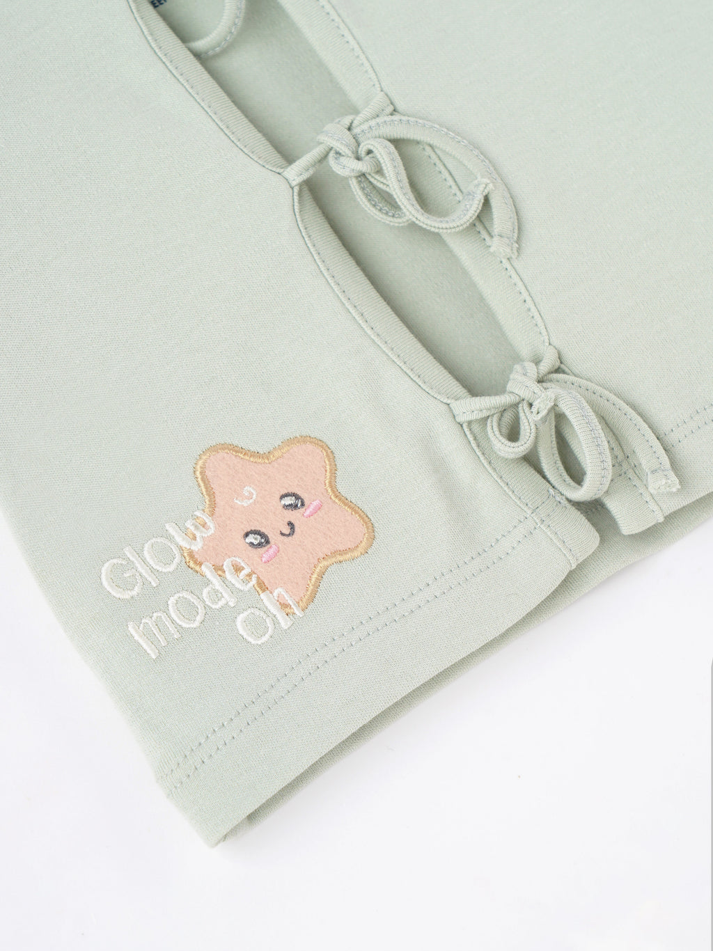 Popees Baby Unisex Short Sleeves Cotton Knit Jhabla| Green| Tiny Baby To 6 Months