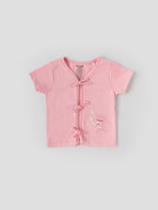 Popees Half Sleeve Printed Front Open Jhabla (0-3 Months) for Newborn Babies
