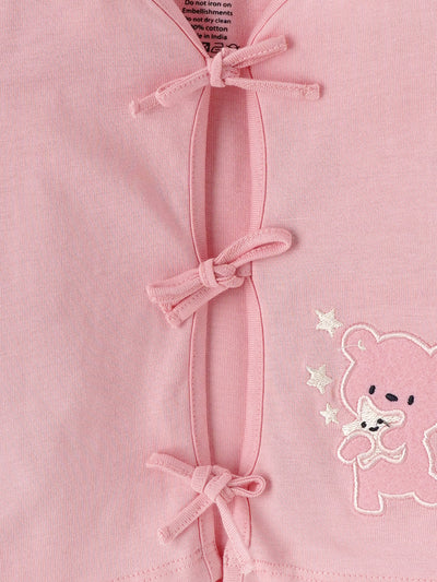 Popees Half Sleeve Printed Front Open Jhabla (0-3 Months) for Newborn Babies