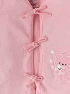 Popees Half Sleeve Printed Front Open Jhabla (0-3 Months) for Newborn Babies