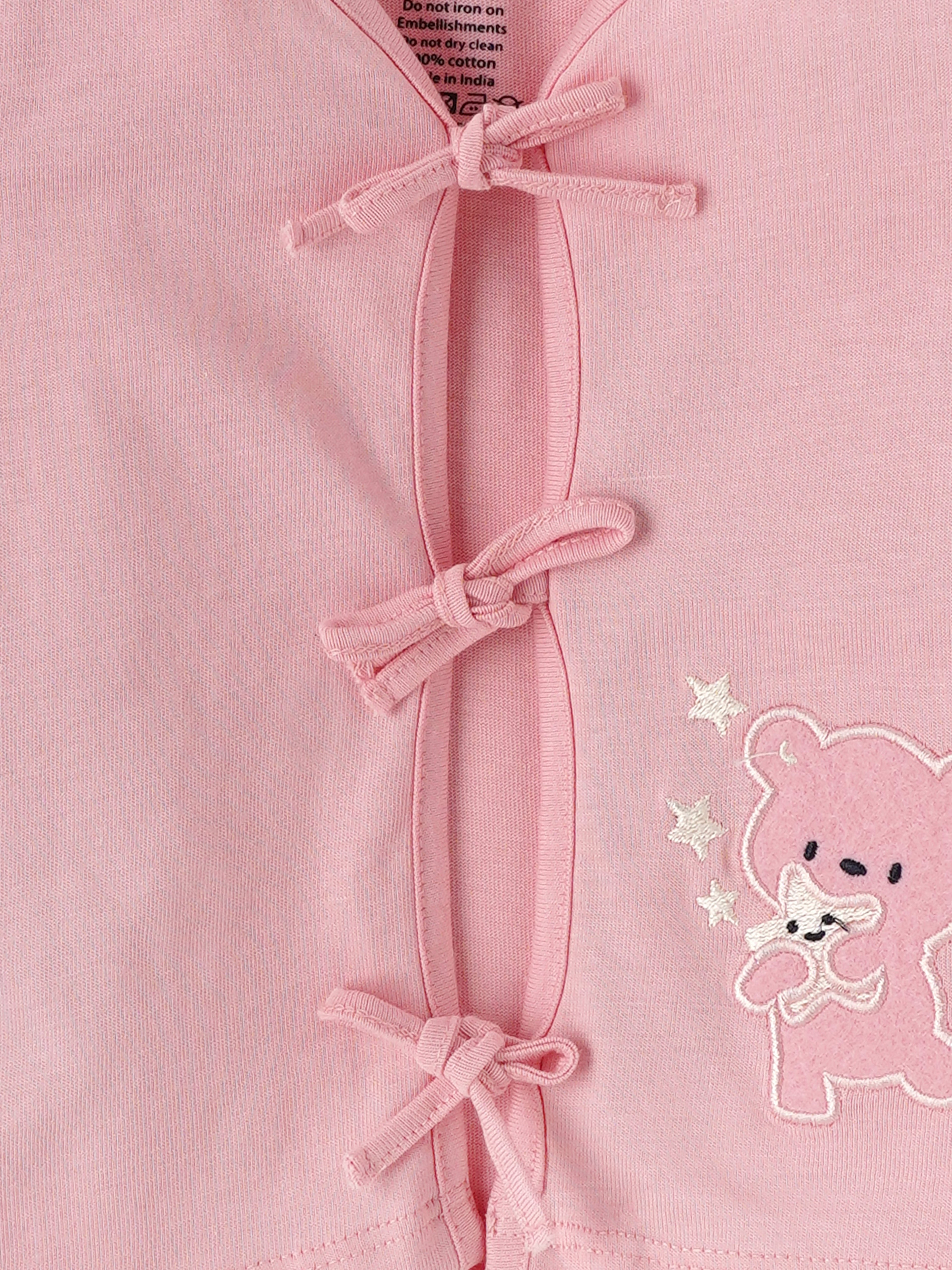 Popees Half Sleeve Printed Front Open Jhabla (0-3 Months) for Newborn Babies