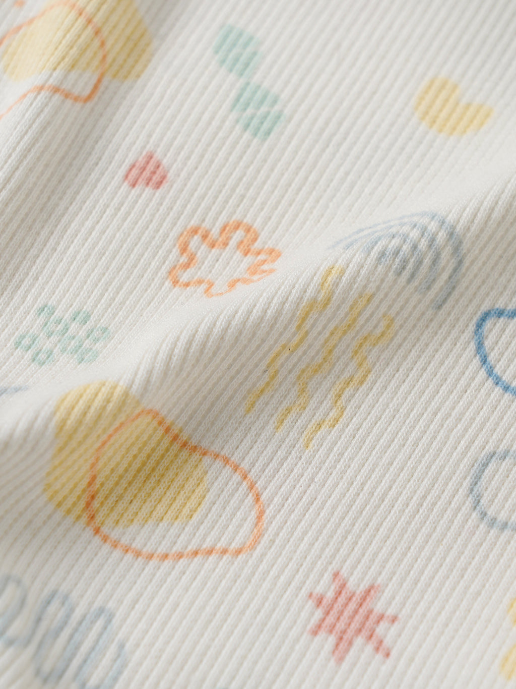 Popees Baby Unisex Printed Ribbed Cotton Romper | Snow White Abstract Print | Tiny Baby - 6 Months