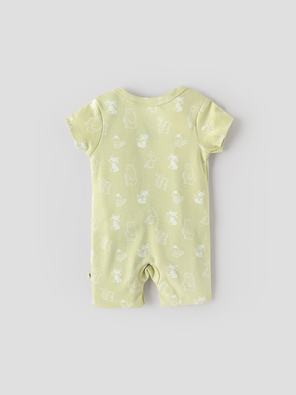 Popees Baby Unisex Printed Cotton Romper | Half Sleeve Onesie Outfit for Newborns & Infants| Pastel Green | TB-6 Month