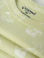 Popees Baby Unisex Printed Cotton Romper | Half Sleeve Onesie Outfit for Newborns & Infants| Pastel Green | TB-6 Month