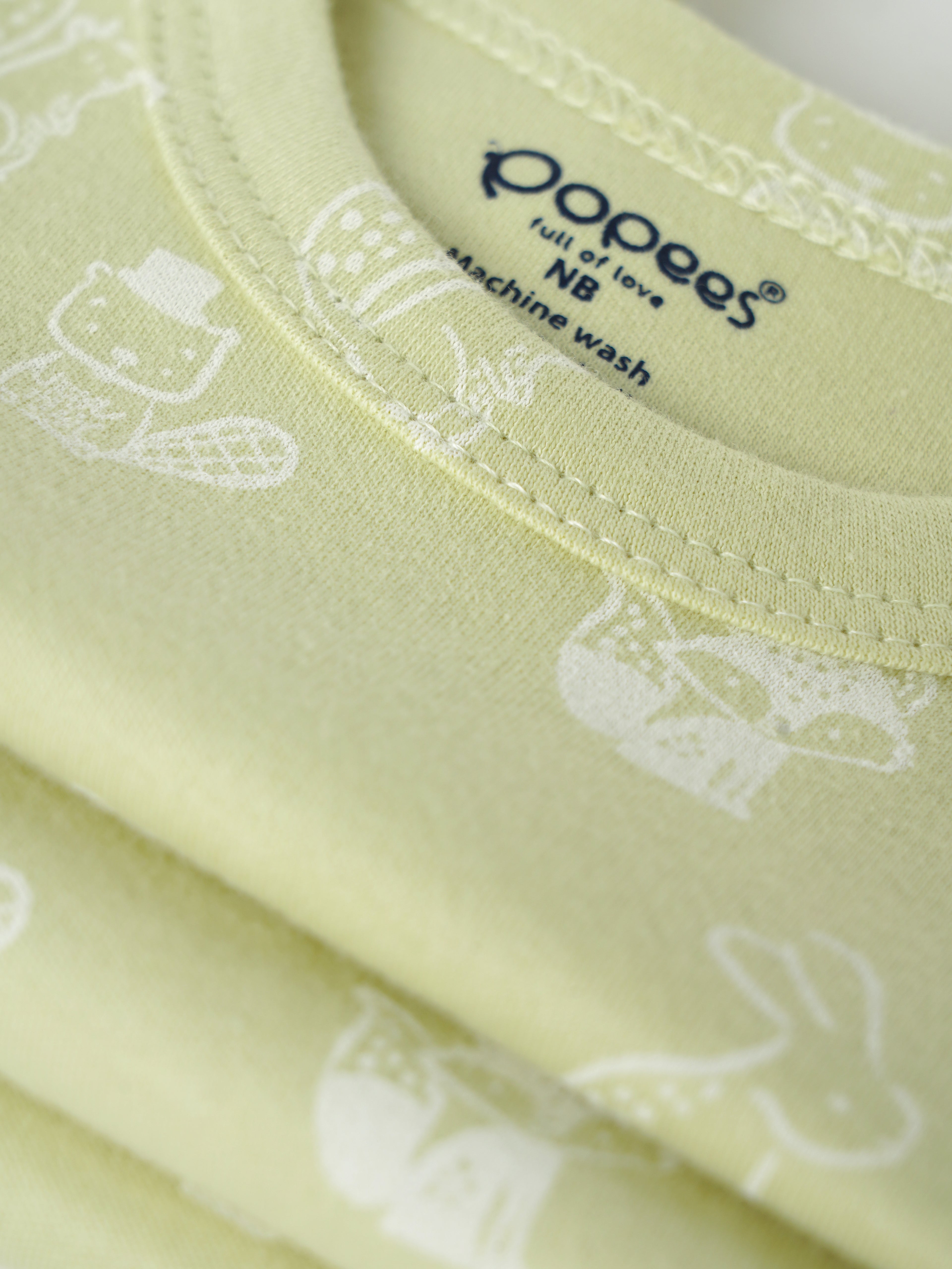 Popees Baby Unisex Printed Cotton Romper | Half Sleeve Onesie Outfit for Newborns & Infants| Pastel Green | TB-6 Month