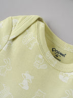 Popees Baby Unisex Printed Cotton Romper | Half Sleeve Onesie Outfit for Newborns & Infants| Pastel Green | TB-6 Month