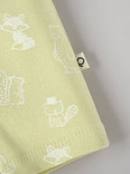 Popees Baby Unisex Printed Cotton Romper | Half Sleeve Onesie Outfit for Newborns & Infants| Pastel Green | TB-6 Month