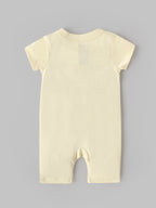 Popees Baby Unisex Soft & Comfortable Embroidered Romper | Cute Dragonfly Heart Embroidery Short Sleeve Baby Romper | Front Button Closure | Everyday Wear | NB-9 Months