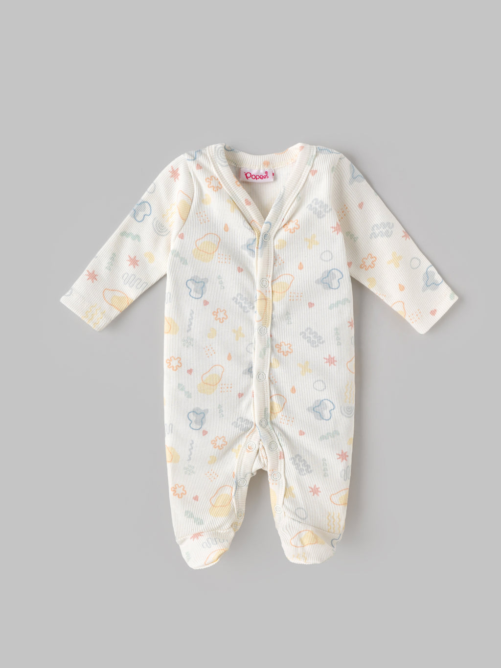 Popees Baby Unisex Printed Footed Romper |NB-6 Months
