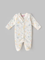 Popees Baby Unisex Printed Footed Romper |NB-6 Months