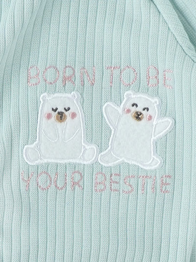 Popees Cute Printed Full Sleeves Sleepsuit with Front Snap Buttons(0–9 Months)for Babies