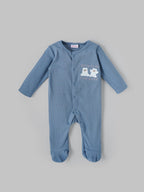 Popees Unisex Baby Ribbed Cotton Full Sleeve Footed Sleepsuit| NB–9 Months