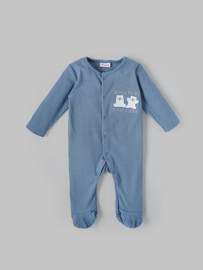 Popees Cute Printed Full Sleeves Sleepsuit with Front Snap Buttons(0–9 Months)for Babies