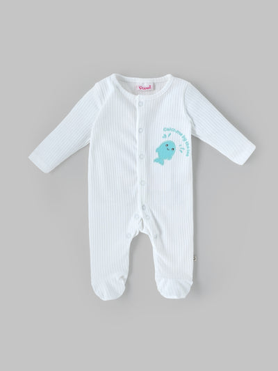 Popees Cute Printed Full Sleeves Sleepsuit with Front Snap Buttons(0–9 Months)for Babies