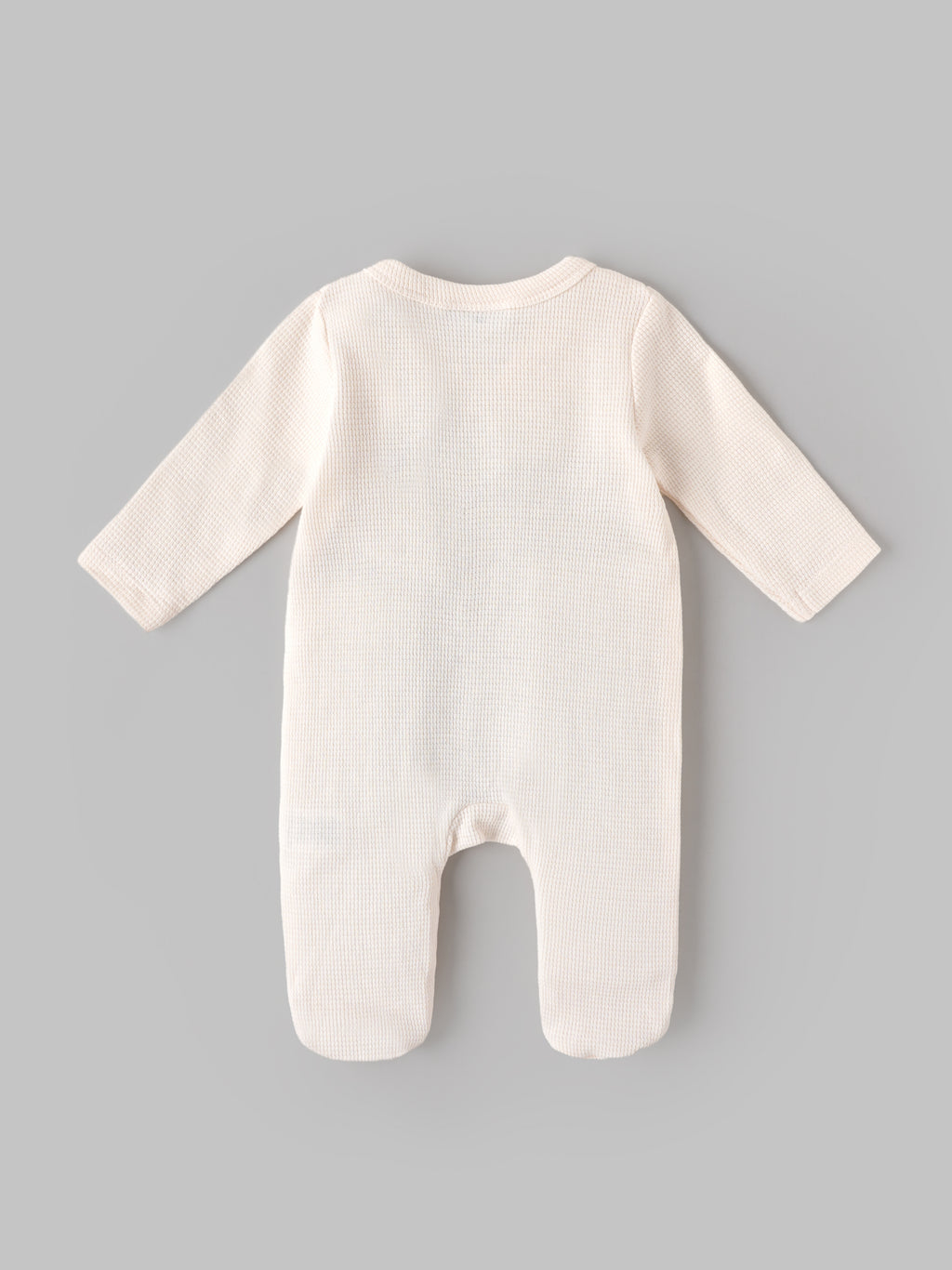 Popees Baby Unisex Soft & Comfy Full Sleeve Footed Romper with Front Button Closure | 0–6 Months