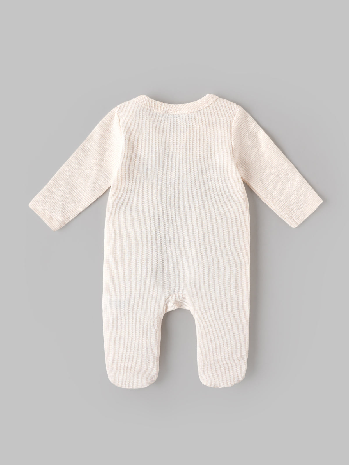 Popees Baby Unisex Soft & Comfy Full Sleeve Footed Romper with Front Button Closure | 0–6 Months