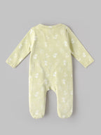Popees Baby Unisex Soft Full Sleeve Printed Footed Romper | Cute Animal Print Baby Sleepsuit| NB–6 Months|