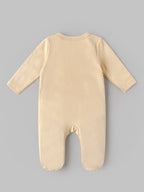 Popees Baby Unisex Soft & Comfy Full Sleeve Footed Romper with Front Button Closure | Print |0–6 Months|