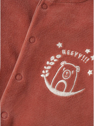 Popees Comfy & Stylish Chest Printed Sleepsuit (0-9 Months)for Newborn Babies