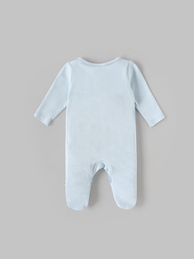 Popees Unisex Full-Sleeve Front Open Sleepsuit (0-6 Months) Made of Organic Bamboo Cotton Fabric
