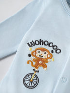 Popees Unisex Full-Sleeve Front Open Sleepsuit (0-6 Months) Made of Organic Bamboo Cotton Fabric