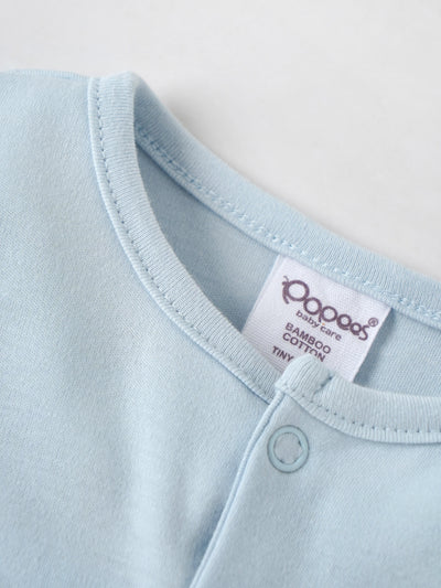 Popees Unisex Full-Sleeve Front Open Sleepsuit (0-6 Months) Made of Organic Bamboo Cotton Fabric