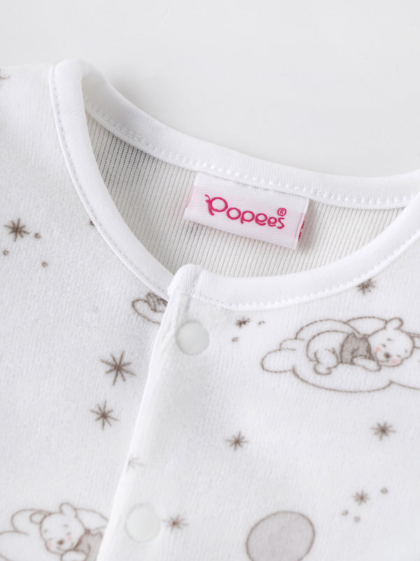 Popees Comfy & Stylish Full-Sleeve Front Open Sleepsuit (0–6 Months) for Newborn Babies